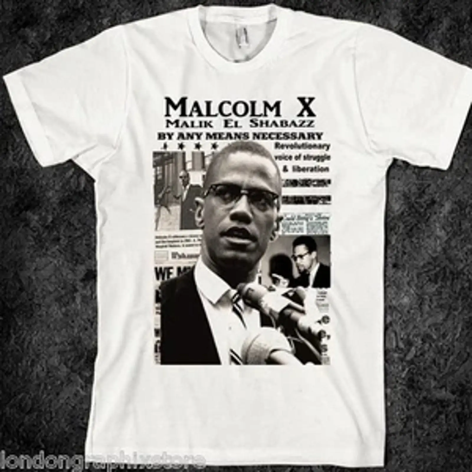Men'S Fashion History - Malcolm X T-shirt Zwart History Lives