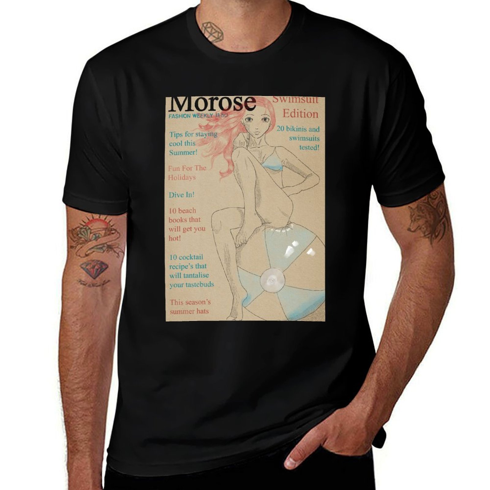 Mens Fashion Magazines - Retro, vintage mode tijdschriftomslag zomerzwempak en