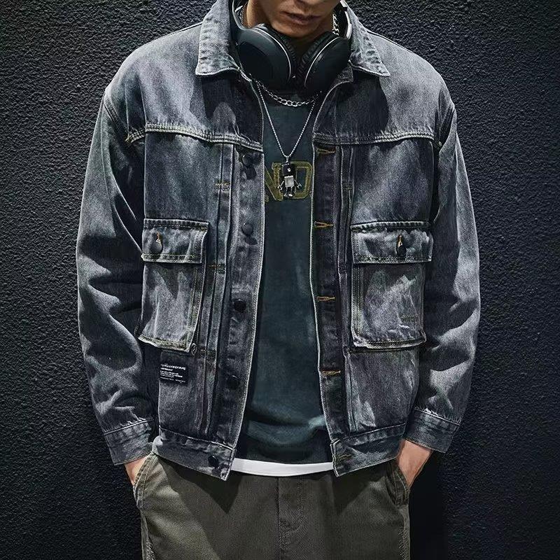 Mens Fashion Denim Jacket - Hoge Kwaliteit Heren Spijkerjas Zakken Decors