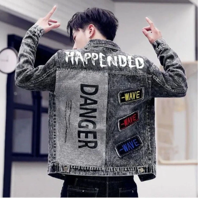 Mens Fashion Denim Jacket - Knoop Hip Hop Casual Slanke Korte