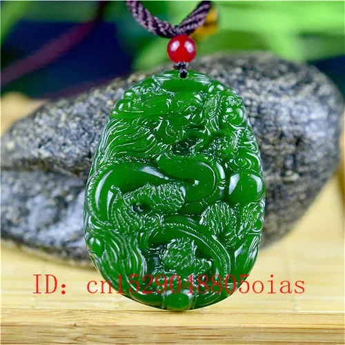 Men'S Fashion - Natuurlijke Groene Chinese Jade Draak Hanger