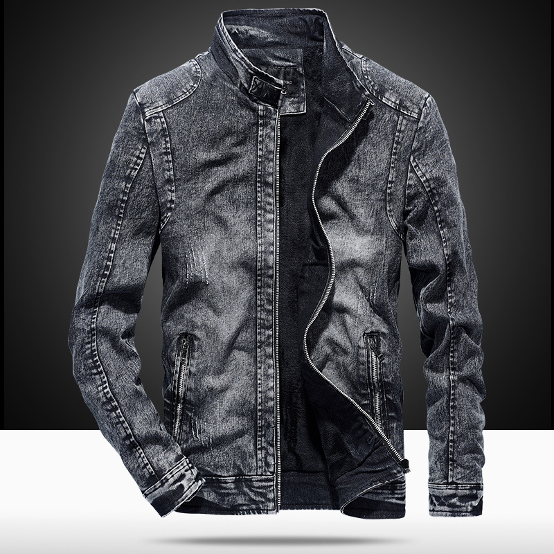 Mens Fashion Denim Jacket - 2026 Europa en Amerika Mode Heren