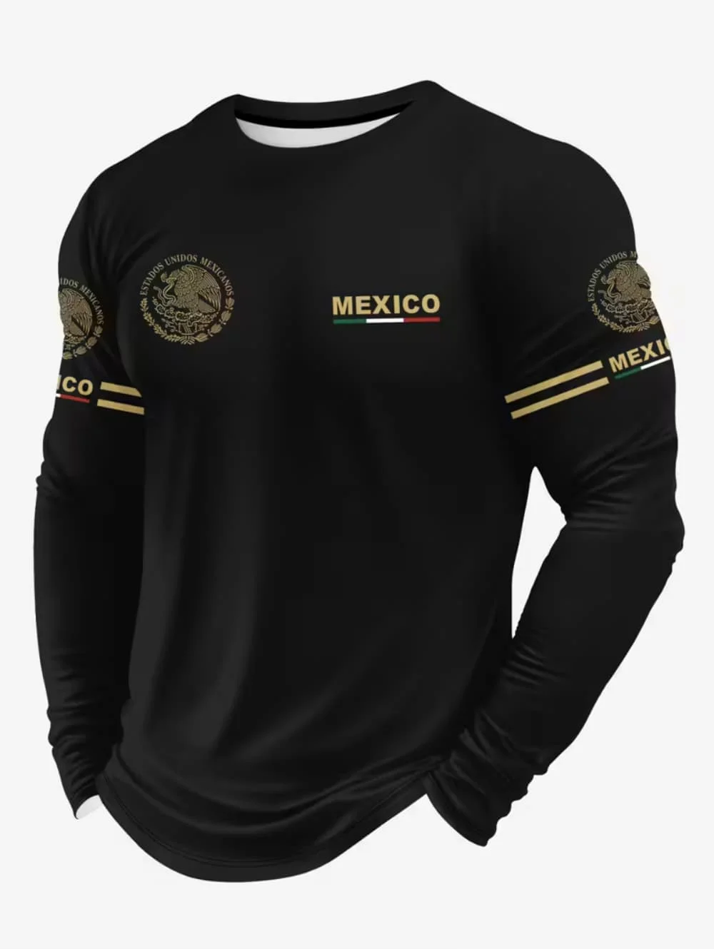 Mens Fashion Wear - Heren T-shirt met Mexicaanse adelaarsprint, modieus
