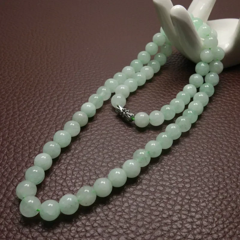 Men'S Fashion - 8-10mm Groene A Emerald kralen ketting