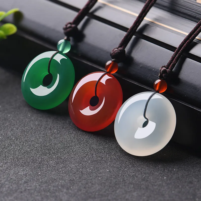 Men'S Fashion - Natuurlijke Multicolor Jade Donut Hanger Agaat
