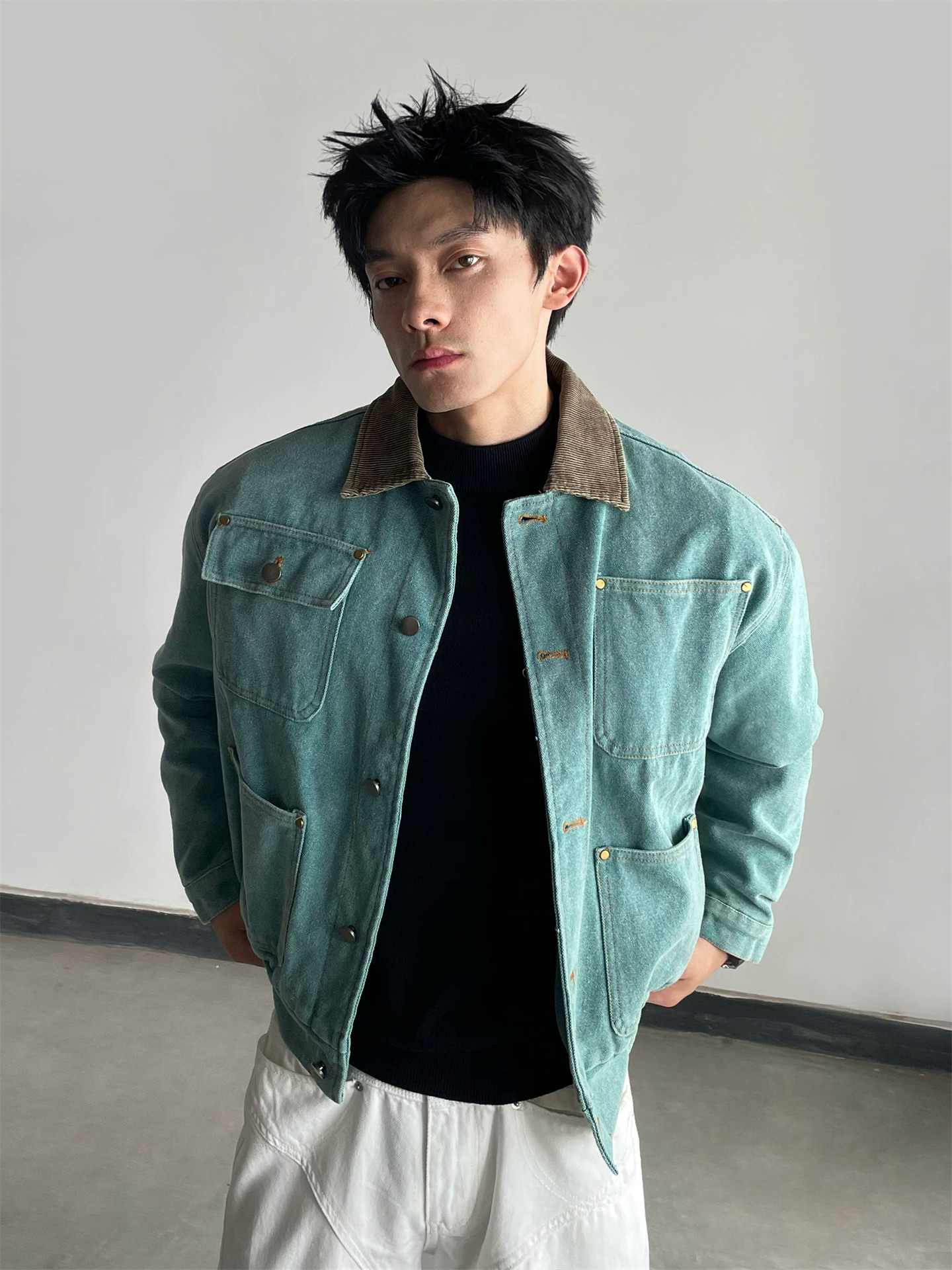 Mens Fashion Denim Jacket - 2026 Herfst Nieuwe Vintage Denim Jas