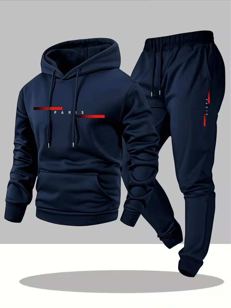 Men'S Fashion Hoodies - Herenset met trendy letterprint, bestseller, tweedelig: