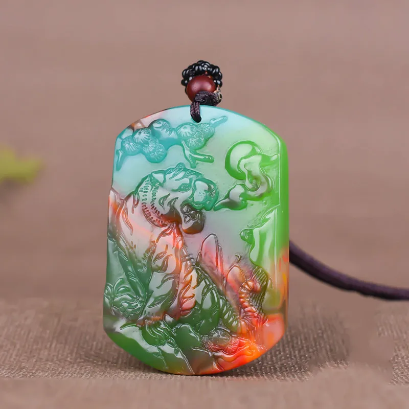 Men'S Fashion - Chinese Natural Colour Jade Tijger Hanger
