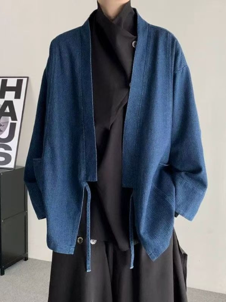 Mens Fashion Denim Jacket - Vintage Japanse stijl denim jas heren