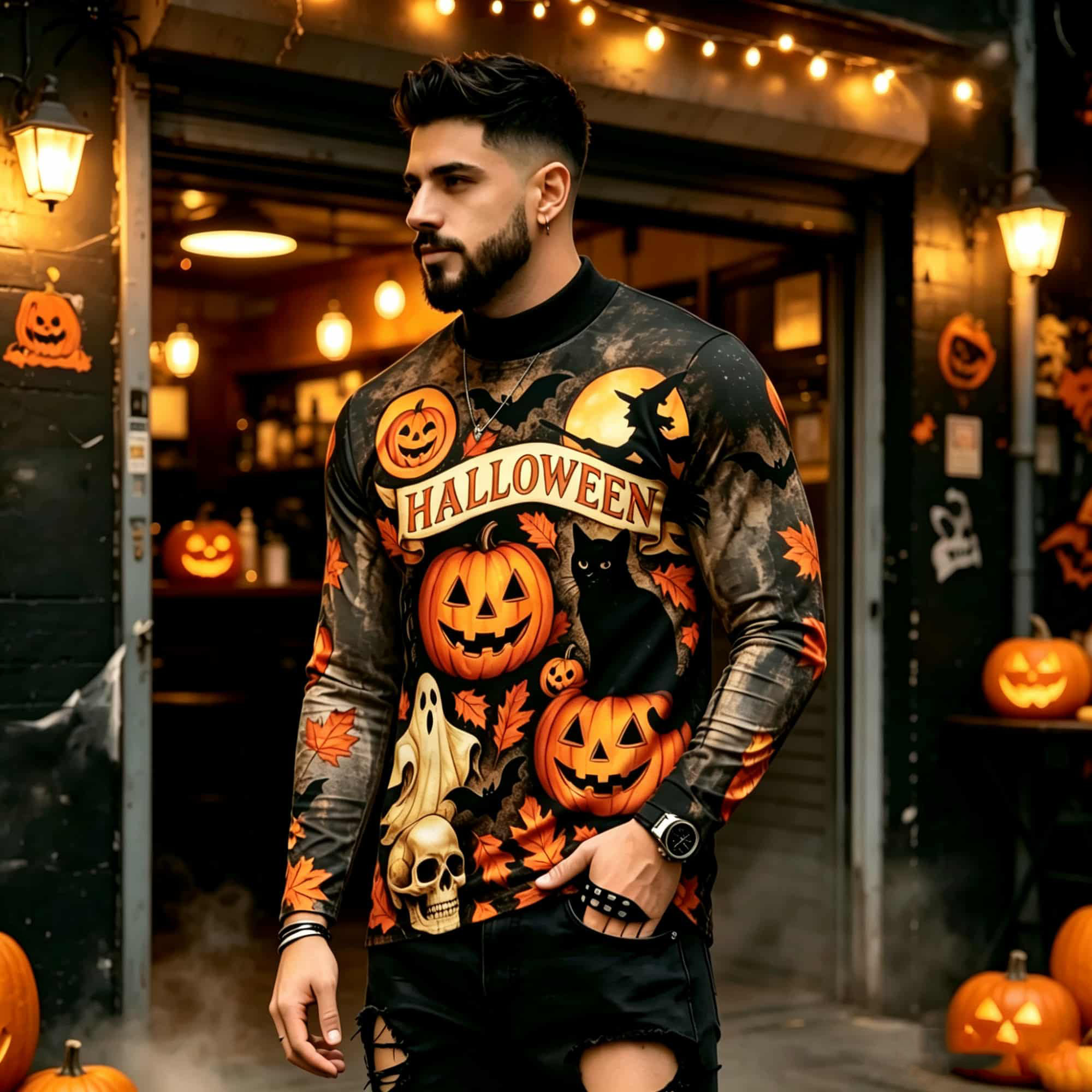 Mens Fashion Style - Casual Fashion Street Style Halloween T-shirt