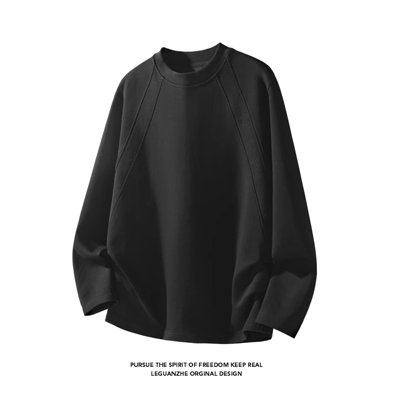 Mens Fashion Style - Herenshirt met raglansnede, ronde hals, lange