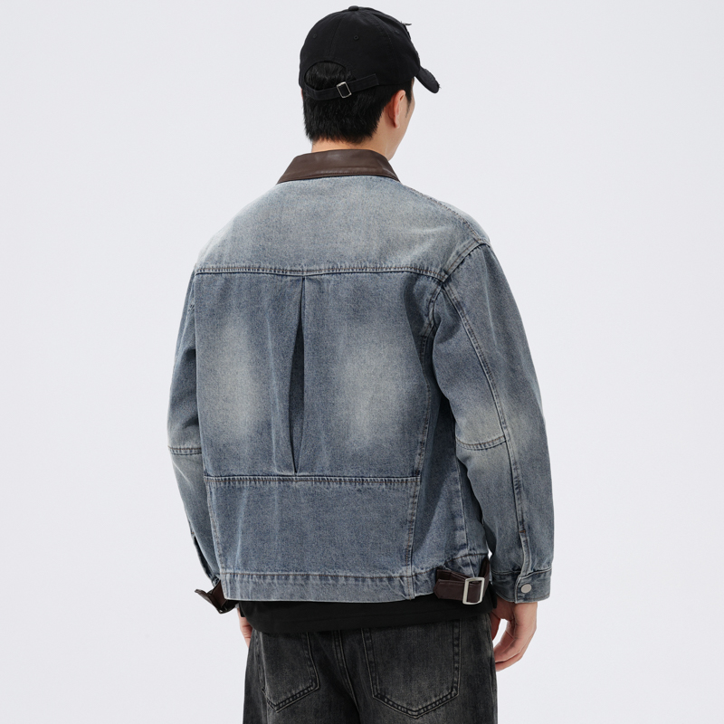 Stand Leren Kraag Denim Jas He - Mens Fashion Denim Jacket recensie en prijs