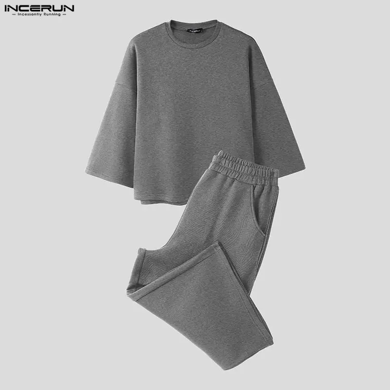 INCERUN Mannen Sets Effen Kleu - Mens Fashion Style recensie en prijs