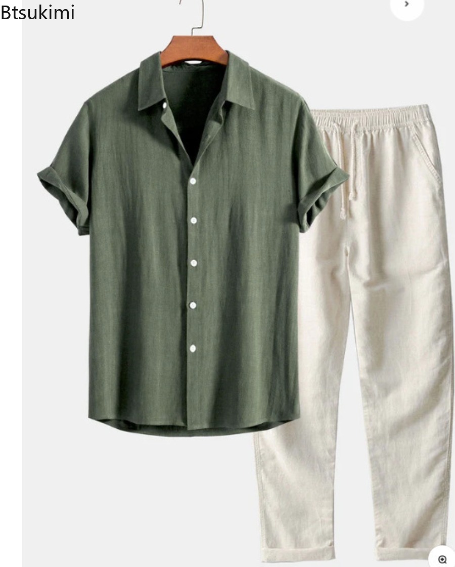 2026 Herenmode Effen Strand Tw - Linen Shirt Summer recensie en prijs