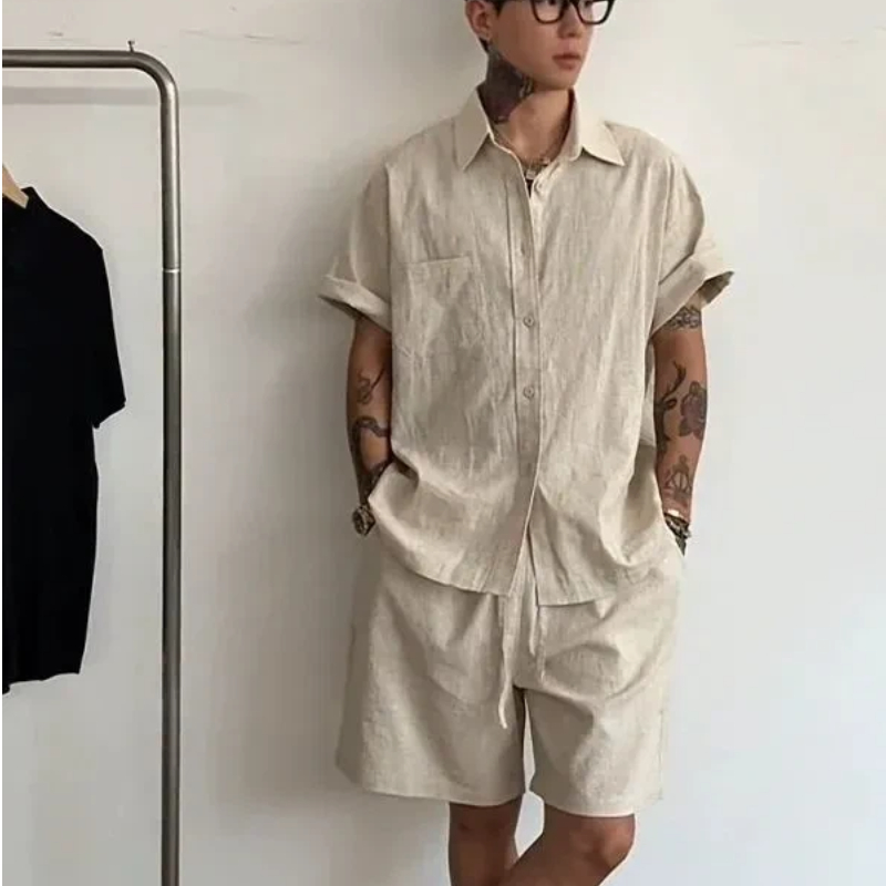 Heren linnen katoenen 2-delige - Linen Shirt Summer recensie en prijs