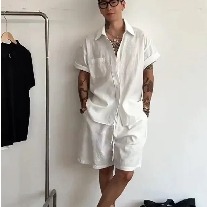 Heren linnen katoenen 2-delige - Linen Shirt Summer recensie en prijs