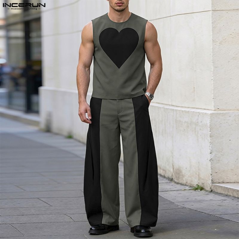 INCERUN Herensets Patchwork Kl - Mens Fashion Summer recensie en prijs