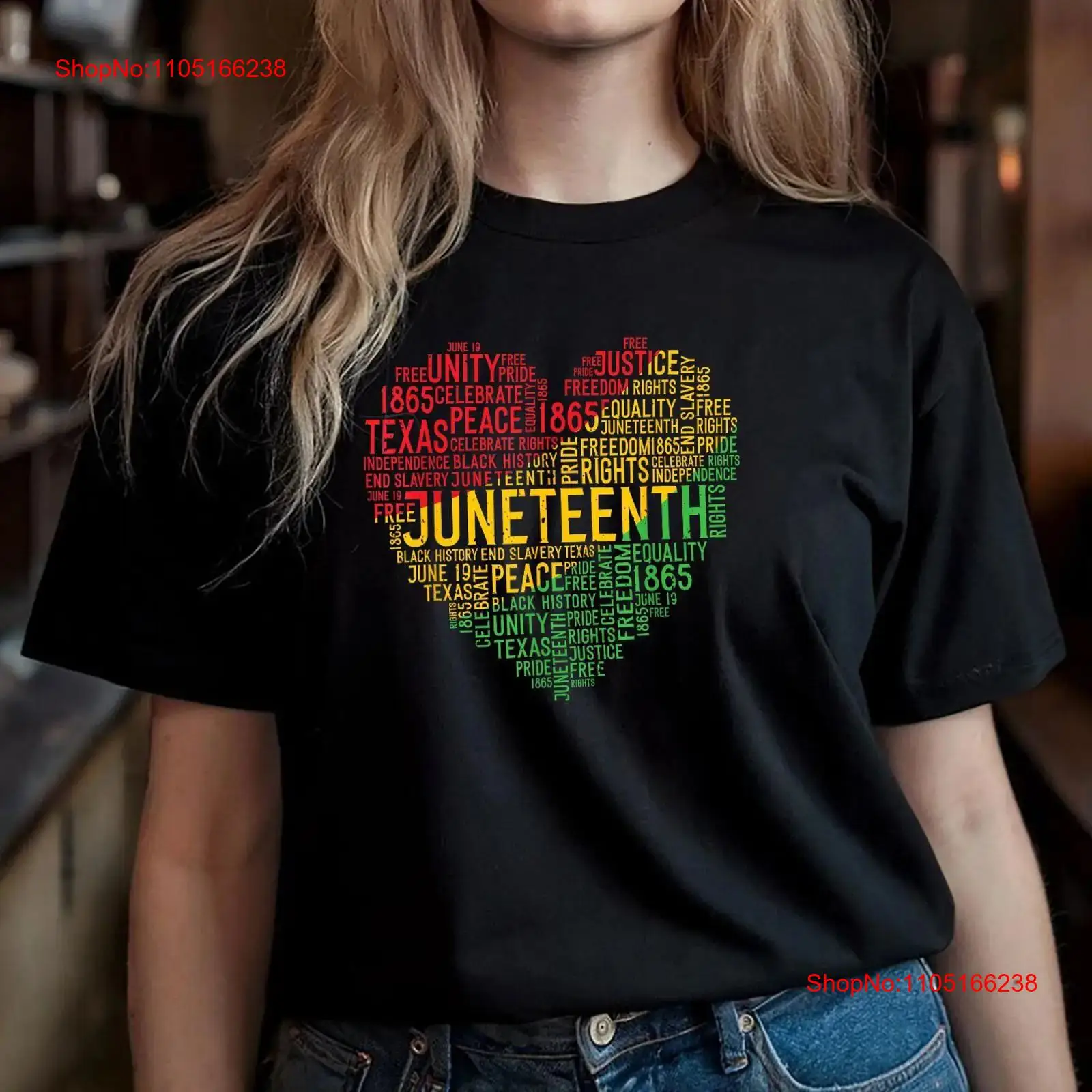 Juneteenth Heart T-shirt Zwart - Men'S Fashion History recensie en prijs