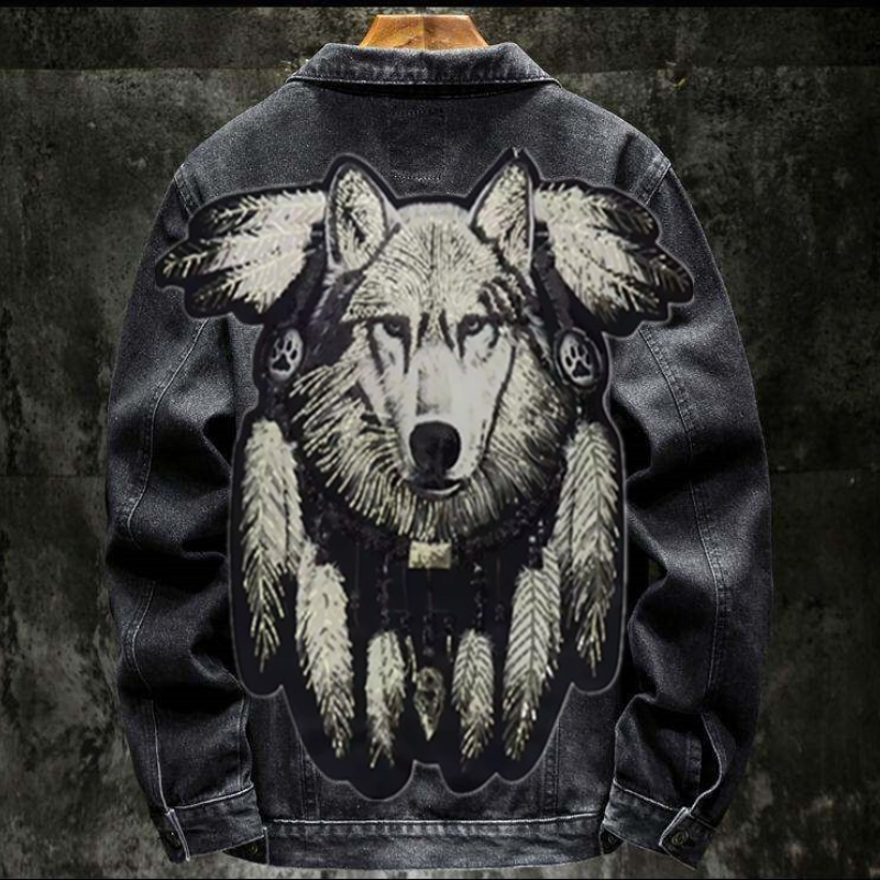 Amerika Vintage Zware Wolf Geb - Mens Fashion Denim Jacket recensie en prijs