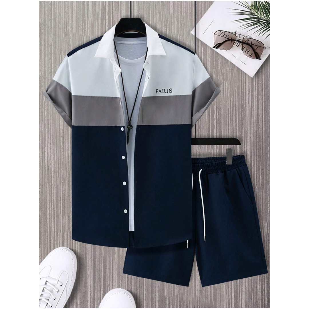 Herenmodepak Blauw en wit patc - Mens Fashion Wear recensie en prijs