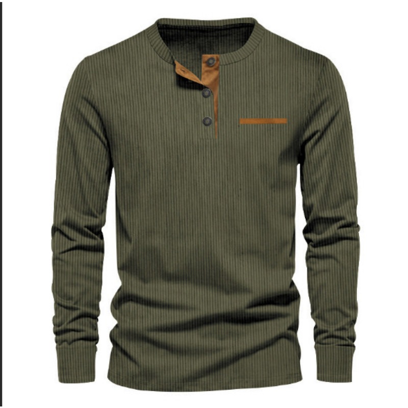 Heren corduroy henley-hals t-s - Mens Fashion Wear recensie en prijs